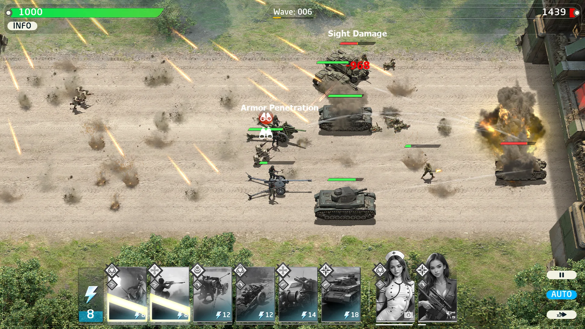 Lust Frontiers — squad setup with armor and infantry